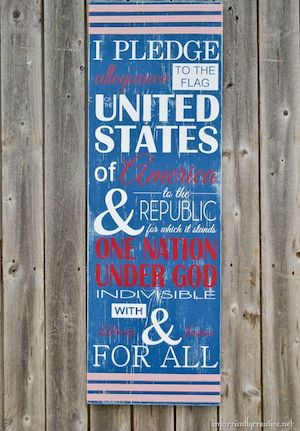 Pledge of Allegiance Wood Sign