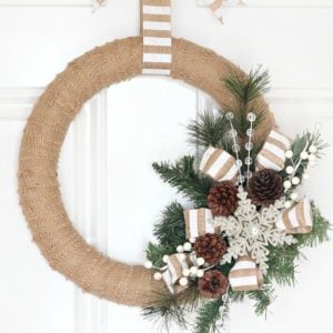 Burlap Christmas Wreath 