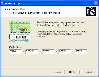 Windows XP Product Key 1