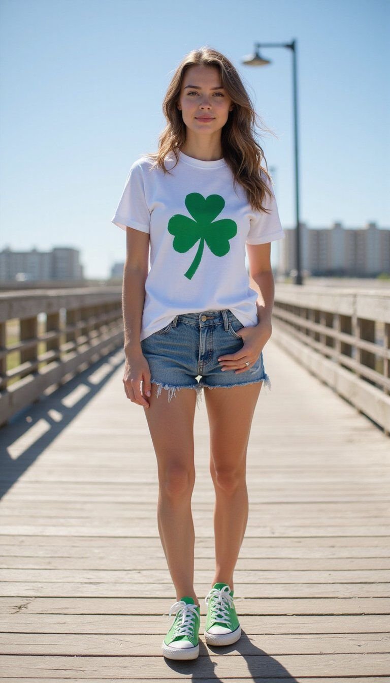 DIY Shamrock T-Shirt and Shorts
