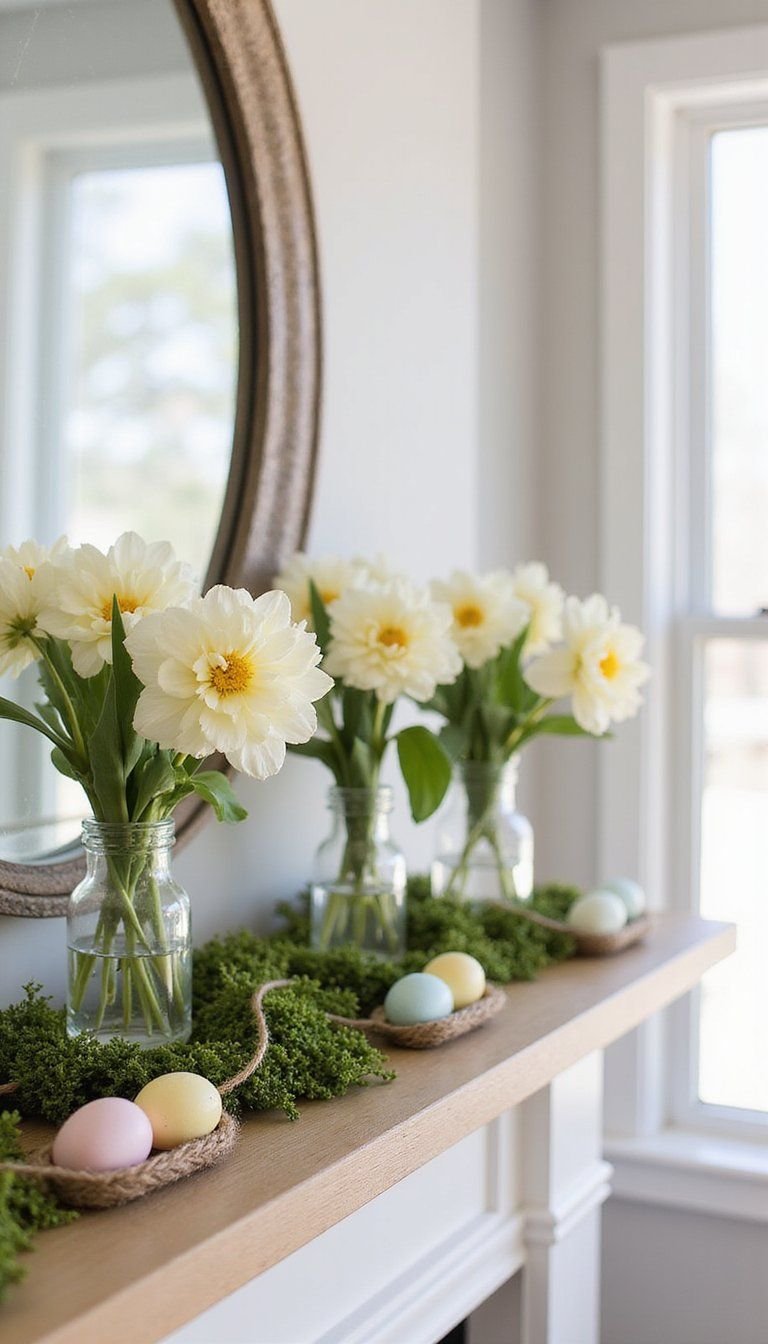 Fresh Spring Flowers and Egg Garland