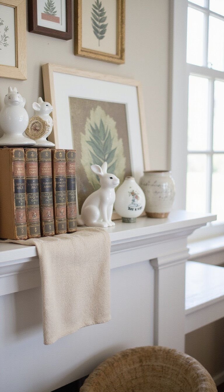 Vintage Books, Bunnies, and Soft Linens