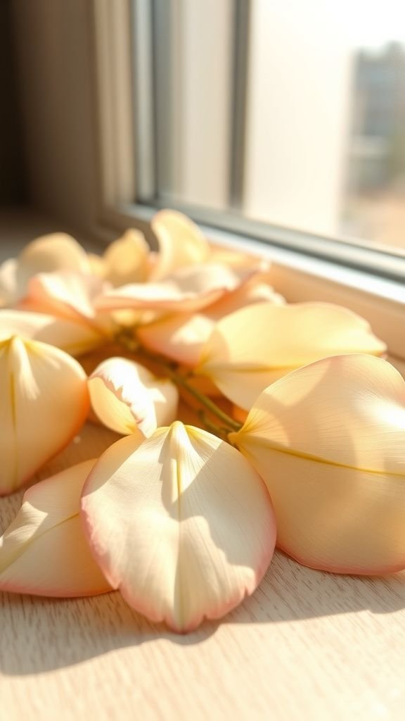 Pressed wildflower translucent strand for sunlit sills