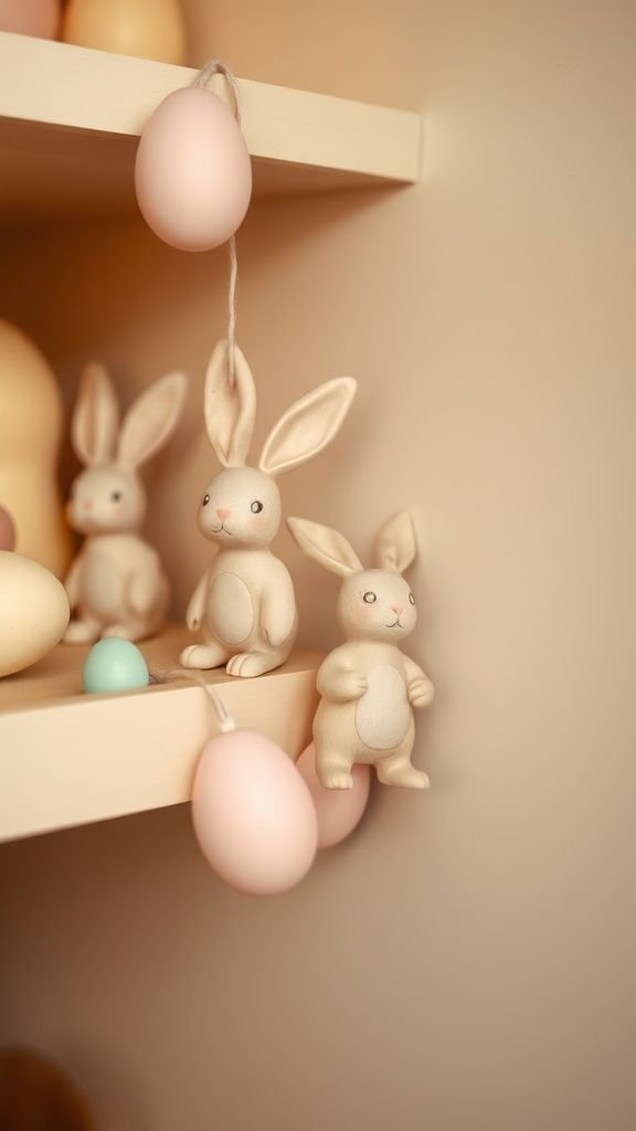 Sweet clay bunny and egg garland for corners